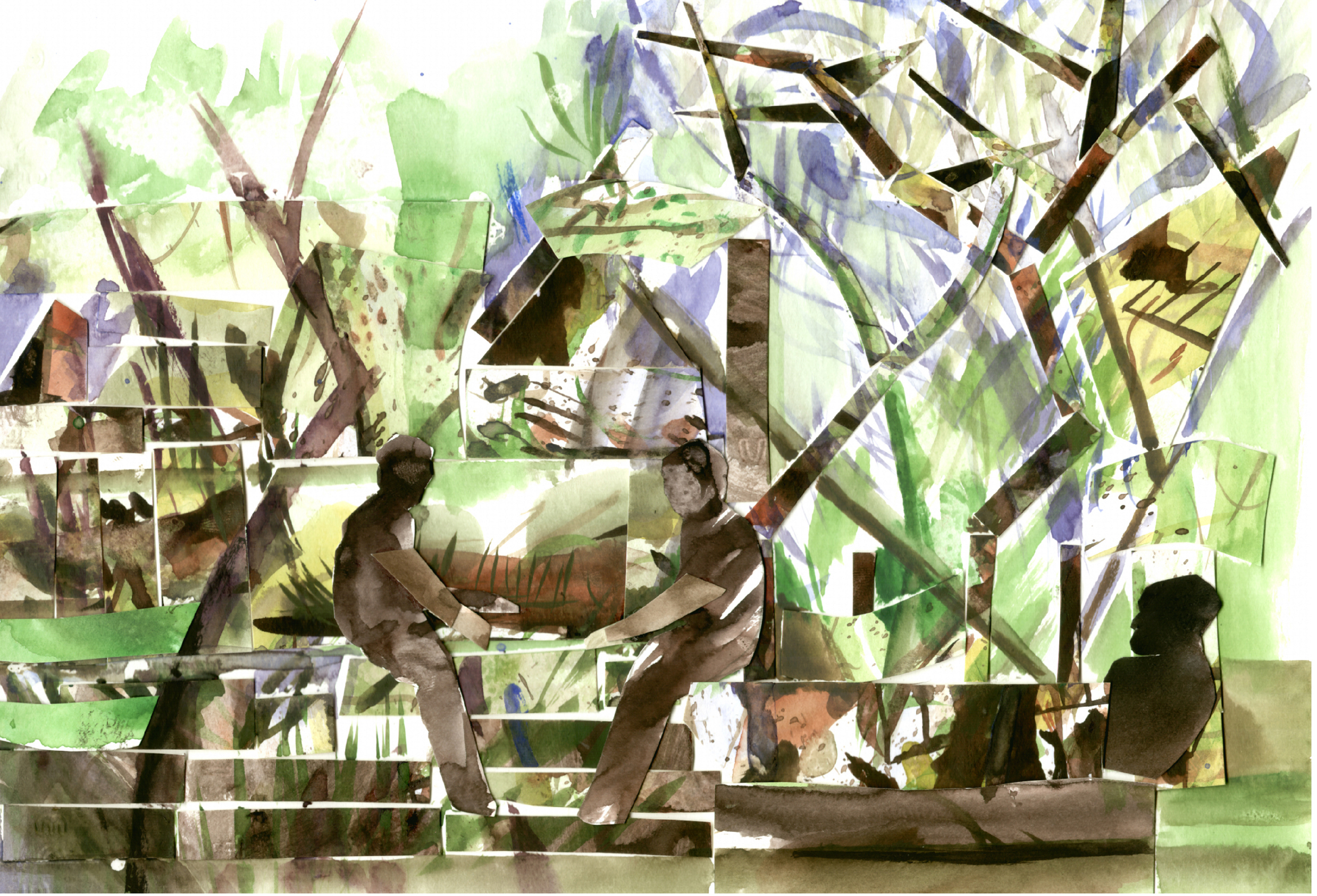 Kağıt üzerine suluboya 'Tavla' 21x30cm 2008